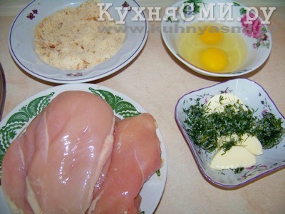 Продукты для приготовления котлет по-киевски