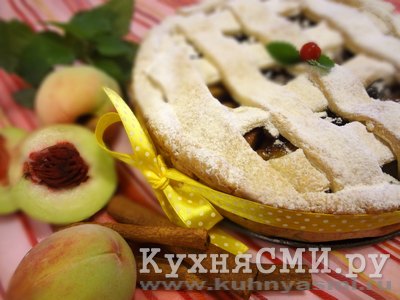 Пирог-решетка с персиками и корицей от Юлии